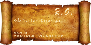 Röszler Orsolya névjegykártya